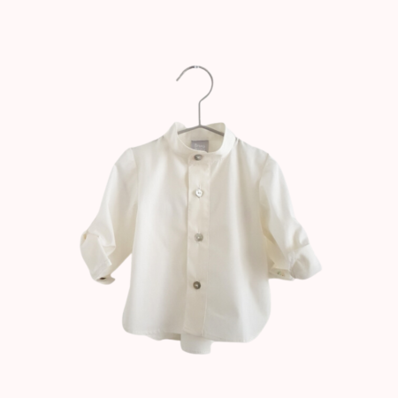 Camisa algodão natural gola mao