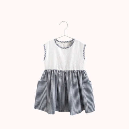 Vestido menina algodão com bolsos, Costa Nova