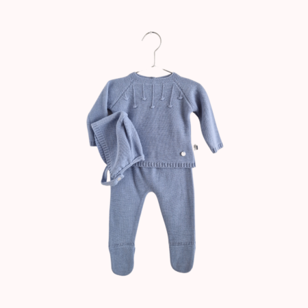 Conjunto tricô bebé, Azul