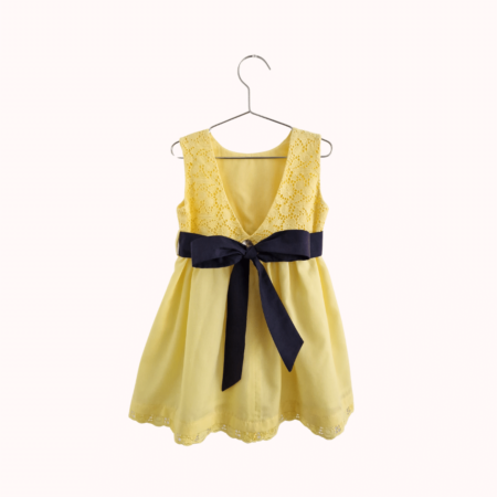 Vestido de Algodão Bordado Luz, cor amarelo